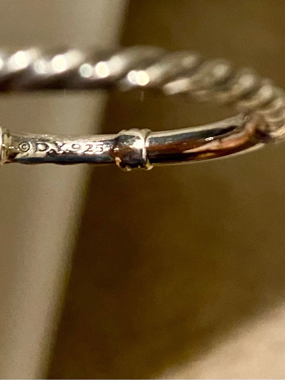 David Yurman Cable Hoop Earrings in Sterling Silver with Pavé Diamonds